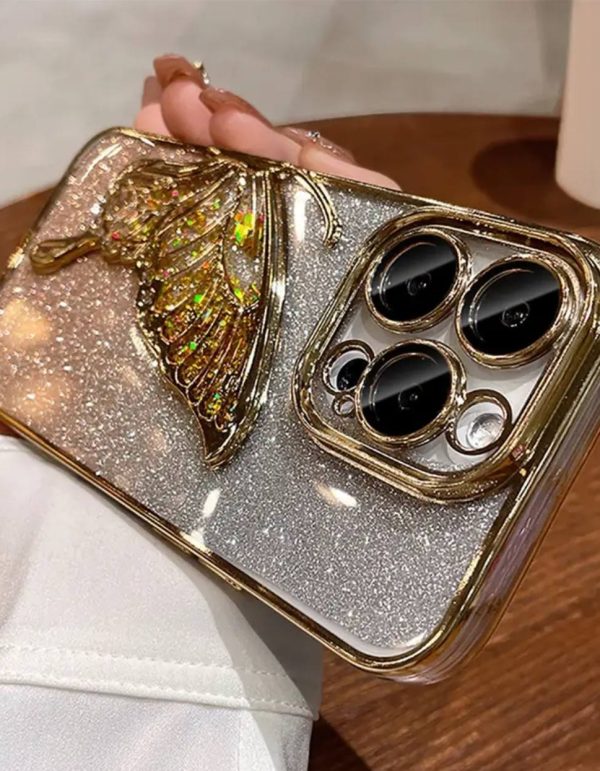 خرید قاب آیفون پروانه طلایی
