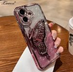 کاور آیفون طرح پروانه صورتی