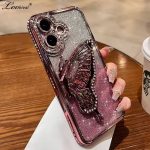 کاور آیفون طرح پروانه صورتی