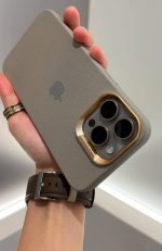 قاب موبایل آیفون چرمی تیتانیومی - Image 2