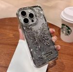 قاب موبایل آیفون پروانه تاشو نقره ای - Image 2