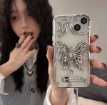 قاب موبایل آیفون پروانه تاشو نقره ای - Image 4