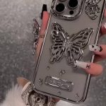 Silver Butterfly Folding iPhone Mobile Case