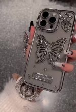 Silver Butterfly Folding iPhone Mobile Case