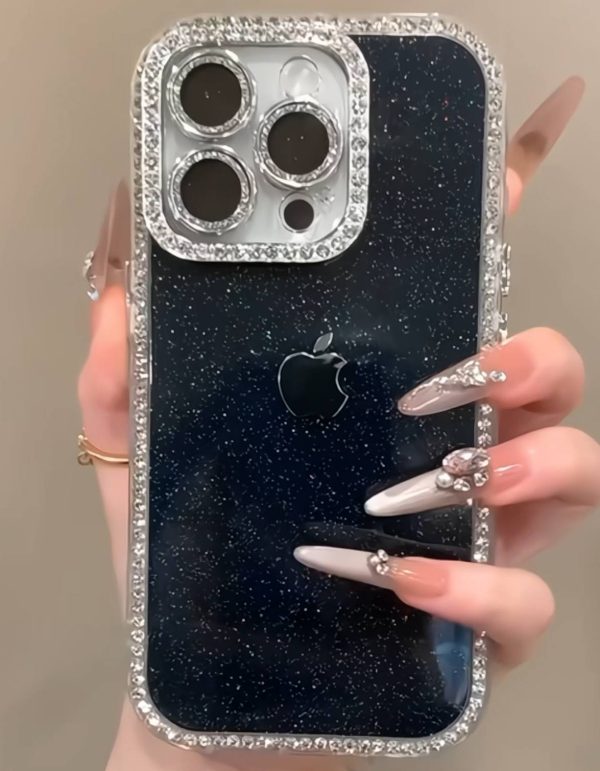 قاب موبایل آیفون شاینی مشگی دور نگینی