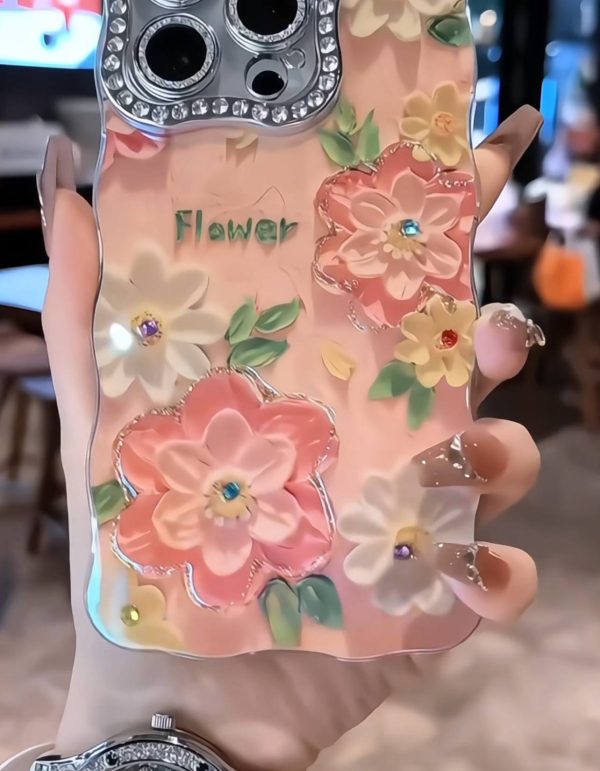 خرید قاب موبایل آیفون گلدار گلبهی