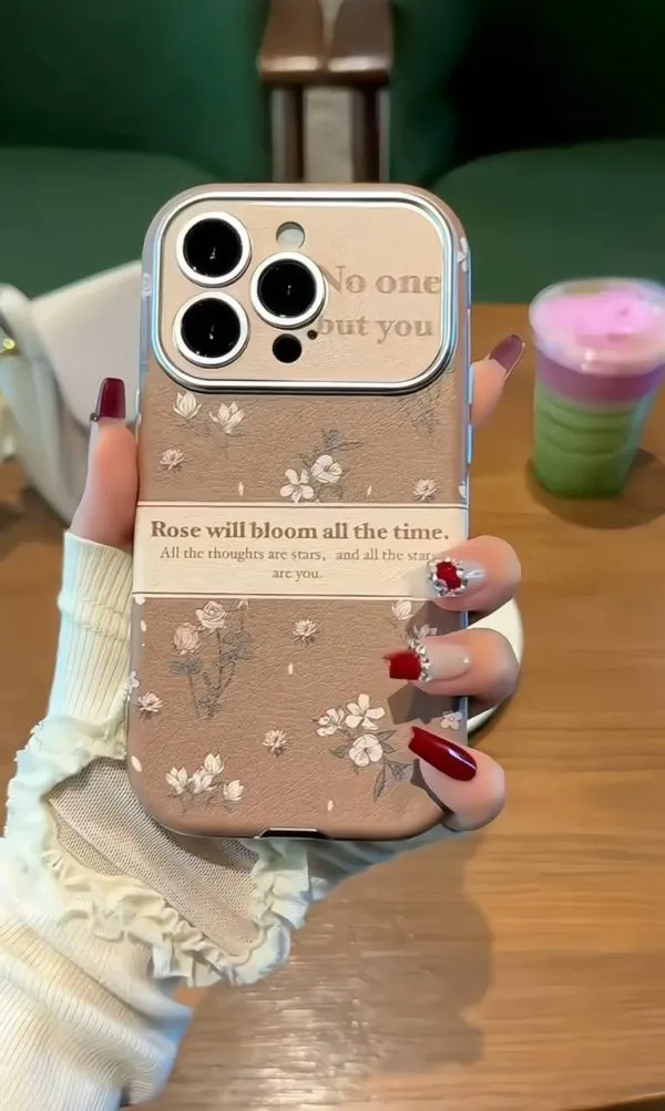 خرید قاب موبایل آیفون گلدار موکا