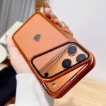 قاب موبایل آیفون لنز لاکچری نارنجی
